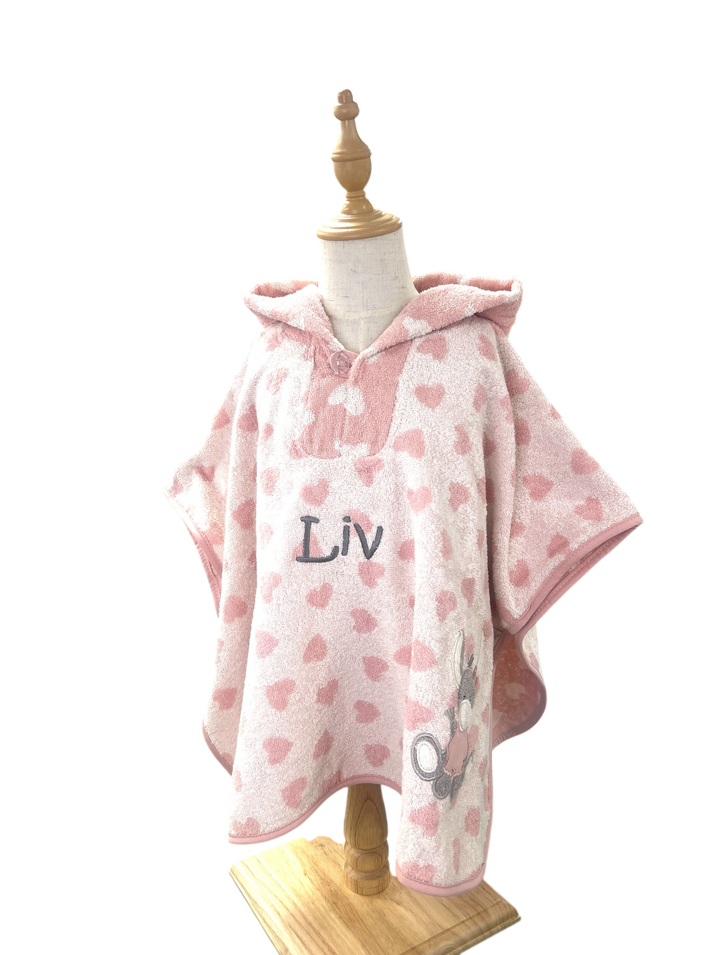 Emmi Esel Girl Badeponcho mit Name personalisiert, rosa, Sterntaler, Badehandtuch
