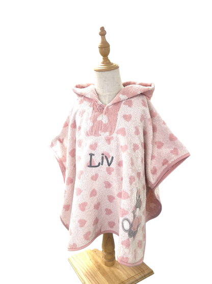 Emmi Esel Girl Badeponcho mit Name personalisiert, rosa, Sterntaler, Badehandtuch