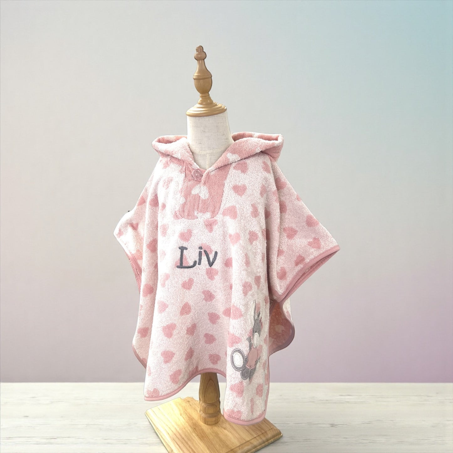 Emmi Esel Girl Badeponcho mit Name personalisiert, rosa, Sterntaler, Badehandtuch