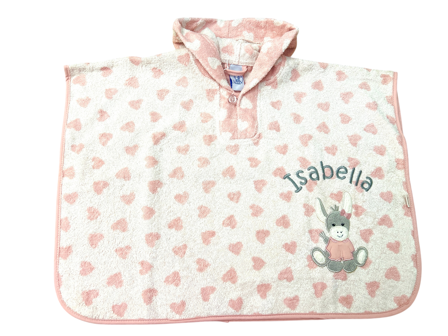 Emmi Esel Girl Badeponcho mit Name personalisiert, rosa, Sterntaler, Badehandtuch