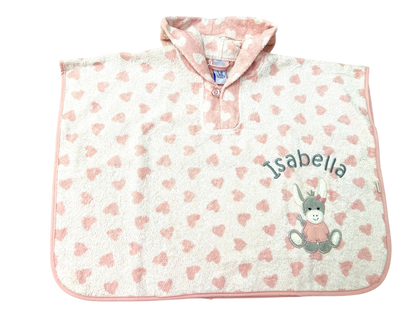Emmi Esel Girl Badeponcho mit Name personalisiert, rosa, Sterntaler, Badehandtuch