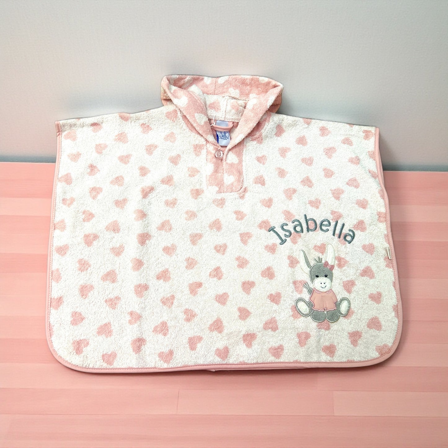 Emmi Esel Girl Badeponcho mit Name personalisiert, rosa, Sterntaler, Badehandtuch