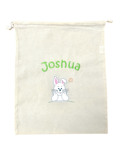 Osterbeutel mit Name, 100% Baumwolle, Osternest, Geschenkverpackung