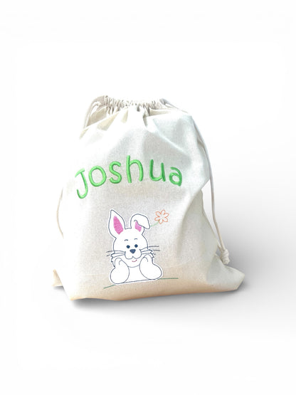 Osterbeutel mit Name, 100% Baumwolle, Osternest, Geschenkverpackung