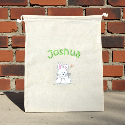 Osterbeutel mit Name, 100% Baumwolle, Osternest, Geschenkverpackung