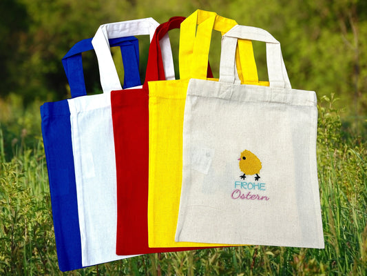 Kleine Ostertasche, personalisierbar, 100% Baumwolle, Osternest, Geschenkverpackung