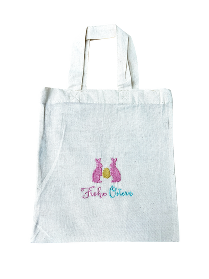 Kleine Ostertasche, personalisierbar, 100% Baumwolle, Osternest, Geschenkverpackung
