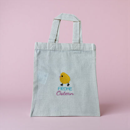 Kleine Ostertasche, personalisierbar, 100% Baumwolle, Osternest, Geschenkverpackung