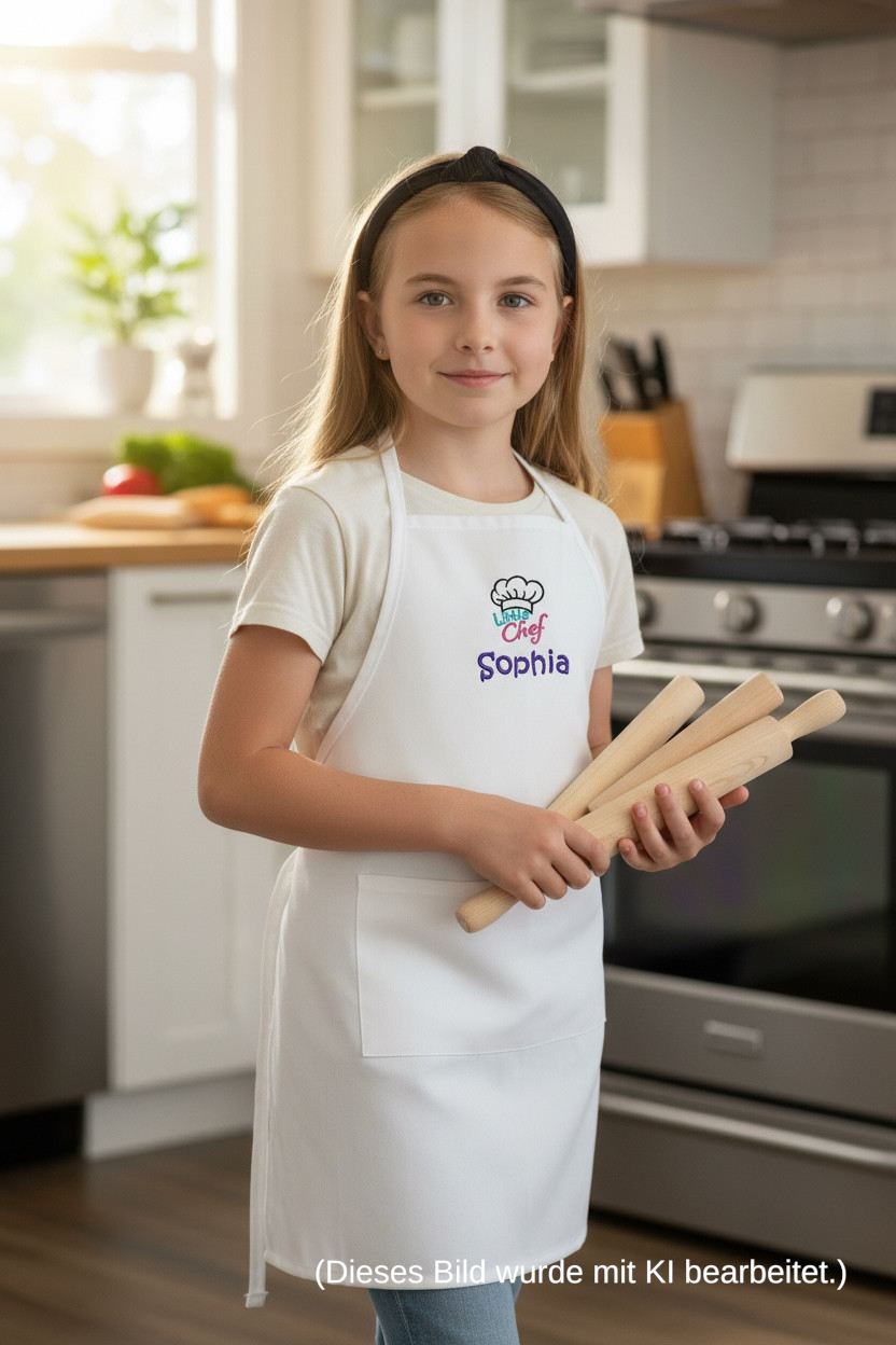 Personalisiertes Chefkoch-Set in weiß oder lime für Kinder mit Namen + Motiv