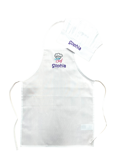 Personalisiertes Chefkoch-Set in weiß oder lime für Kinder mit Namen + Motiv