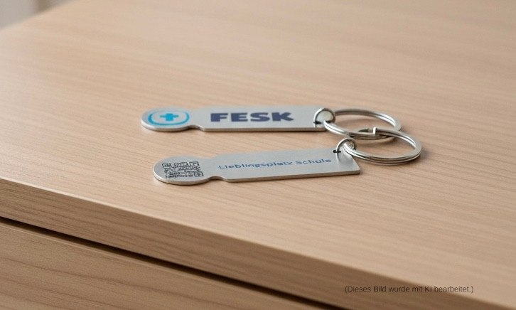 FESK Schlüsselanhänger / Einkaufswagenlöser „Lieblingsplatz Schule"