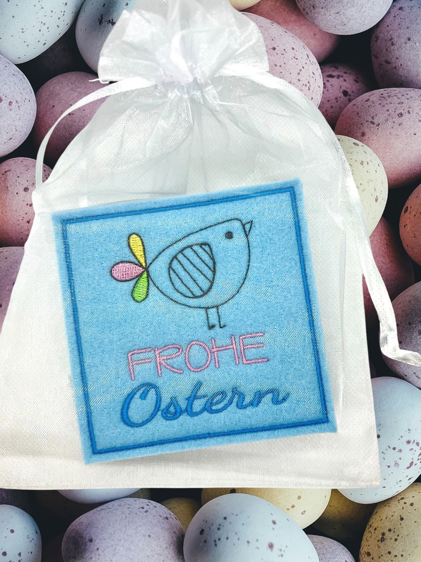 Oster Glasuntersetzer bestickt aus Filz verschiedene Motive