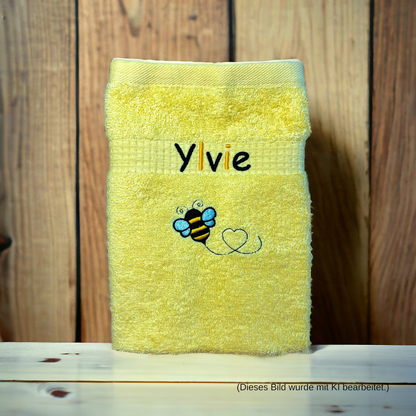 Bienen Handtuch mit Name Geschenk Kinder