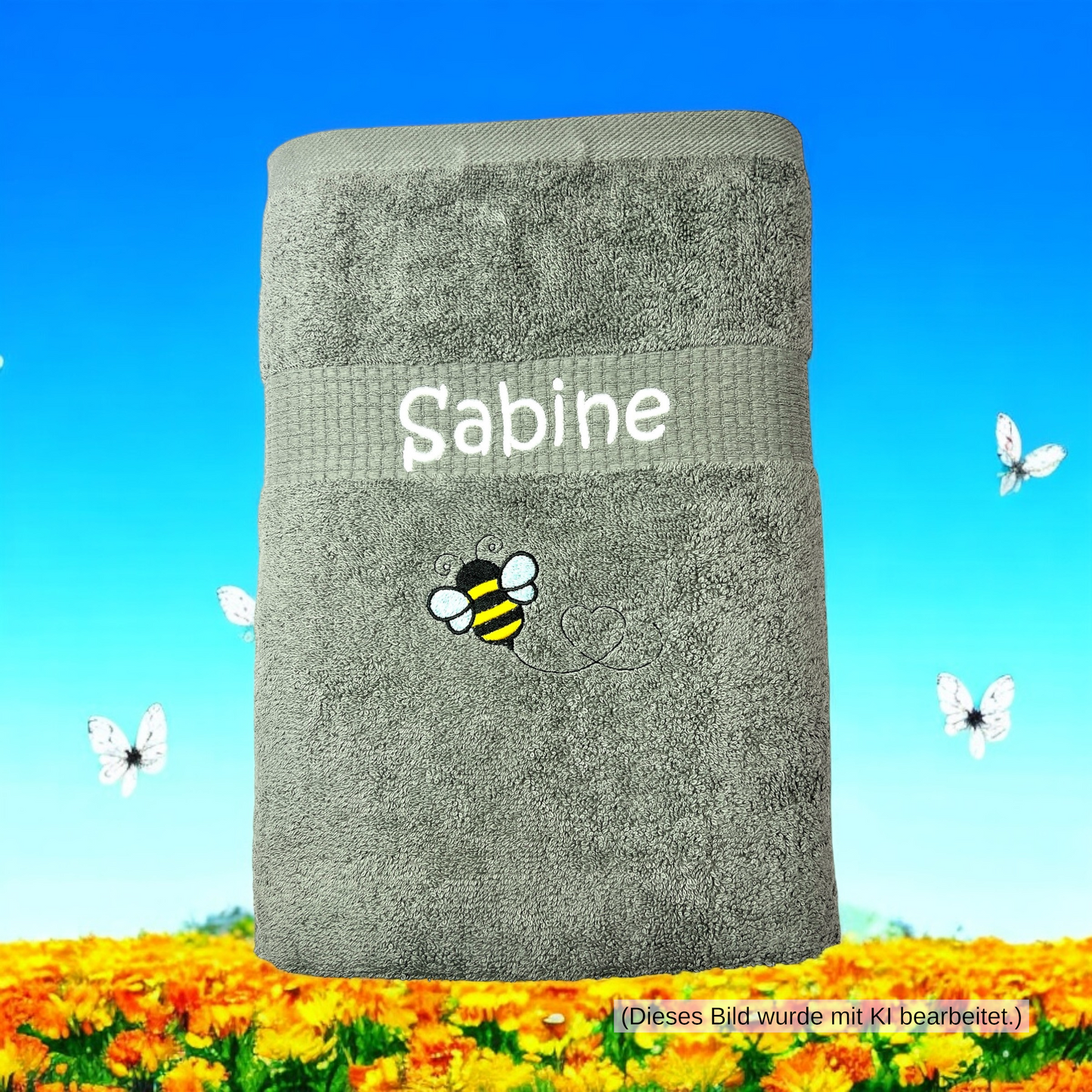 Bienen Handtuch mit Name Geschenk Kinder