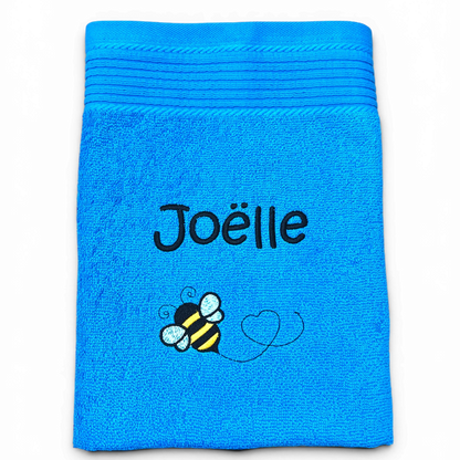 Bienen Handtuch mit Name Geschenk Kinder