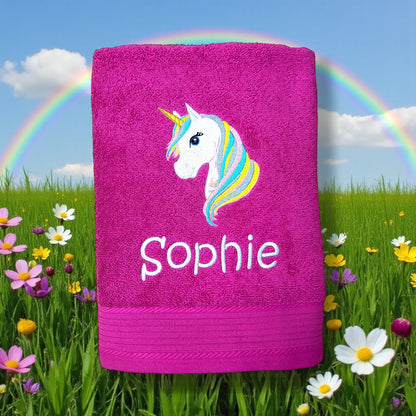 Einhorn Handtuch mit Name, Handtuch, Sauna, Wellness, Duschtuch, Geschenk