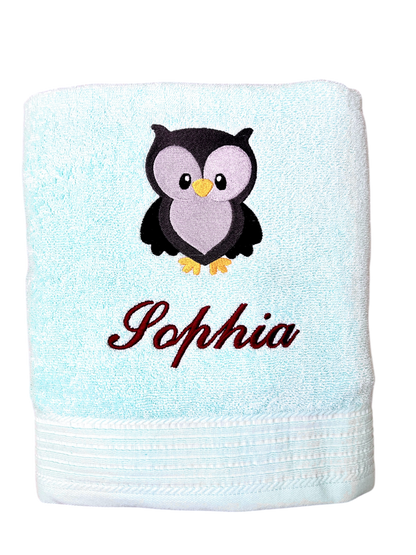 Eulen Handtuch mit Name, Handtuch, Sauna, Wellness, Duschtuch, Geschenk