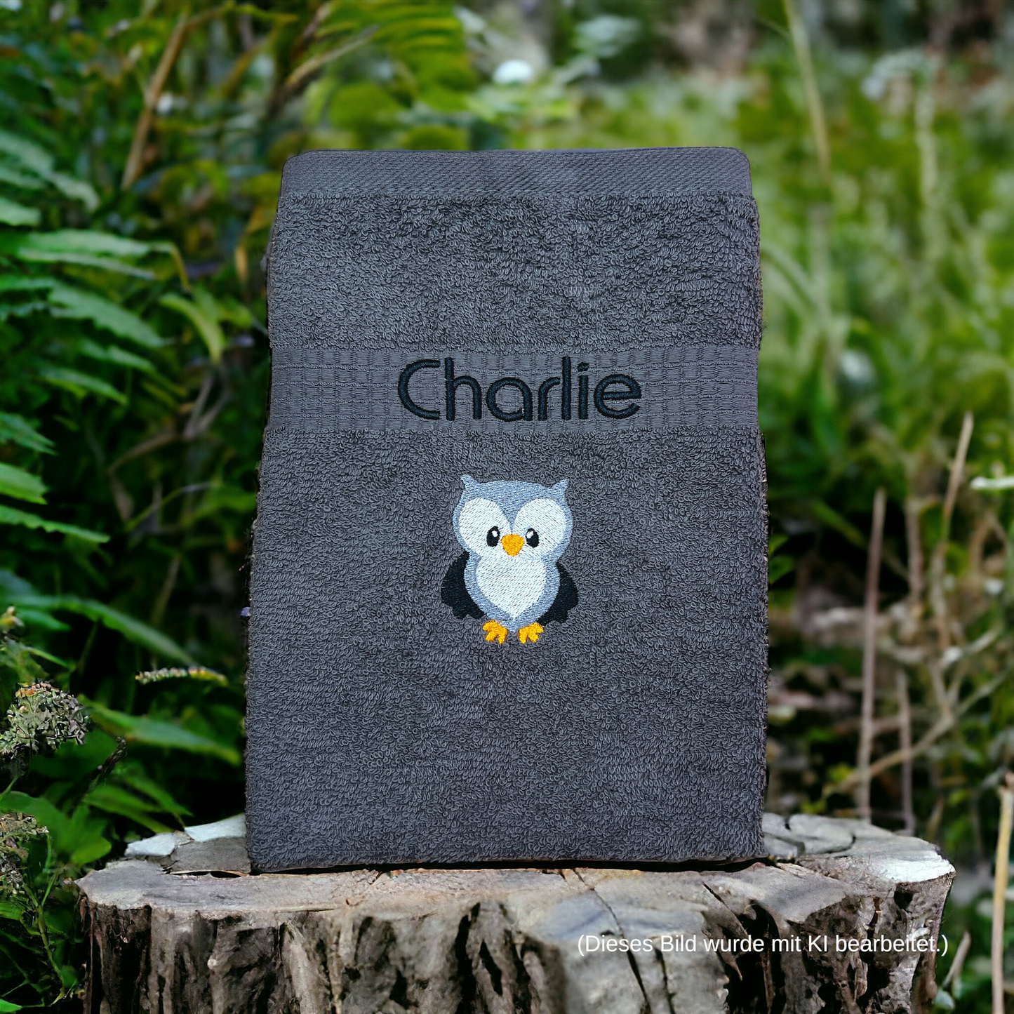 Eulen Handtuch mit Name, Handtuch, Sauna, Wellness, Duschtuch, Geschenk