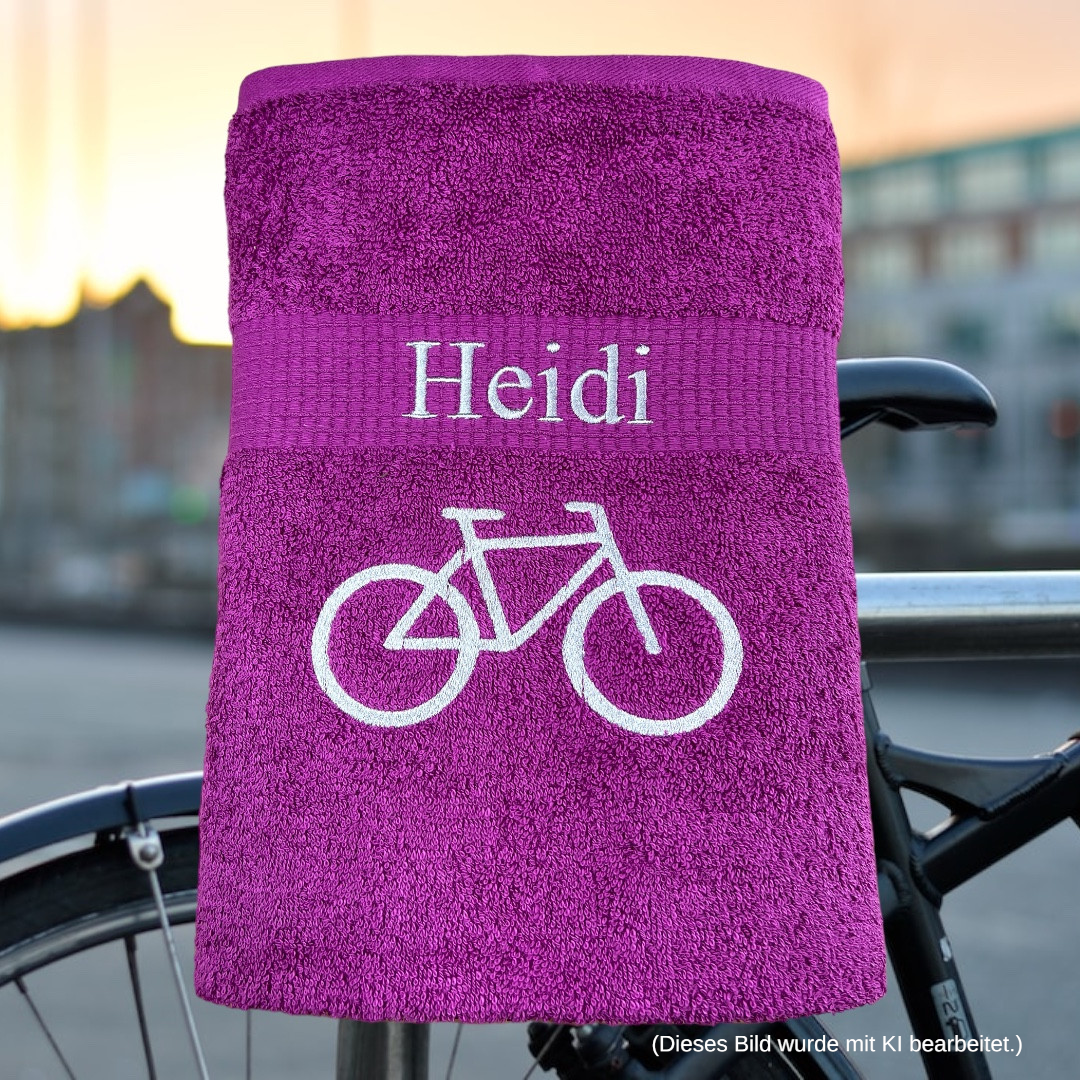 Fahrrad Handtuch mit Name Handtücher Sauna Wellness Duschtuch Sport