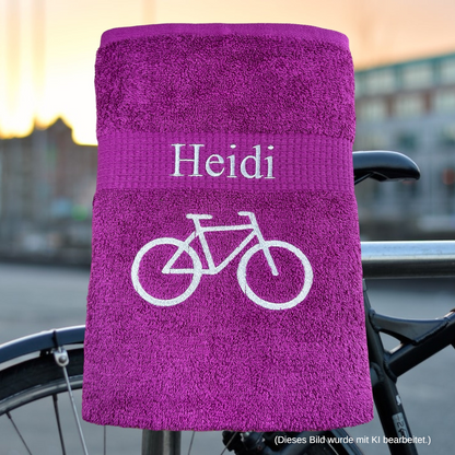 Fahrrad Handtuch mit Name Handtücher Sauna Wellness Duschtuch Sport