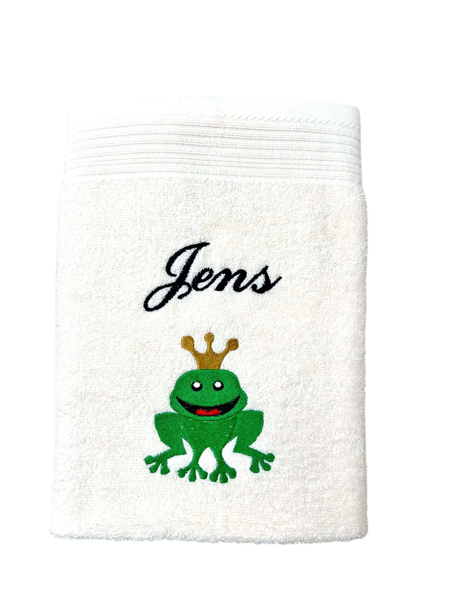 Handtuch mit Froschkönig und Name, Handtuch, Sauna, Wellness, Duschtuch