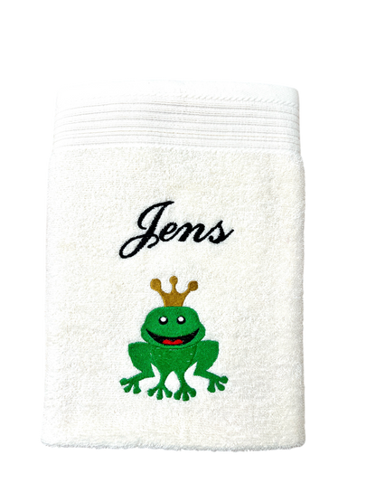 Handtuch mit Froschkönig und Name, Handtuch, Sauna, Wellness, Duschtuch