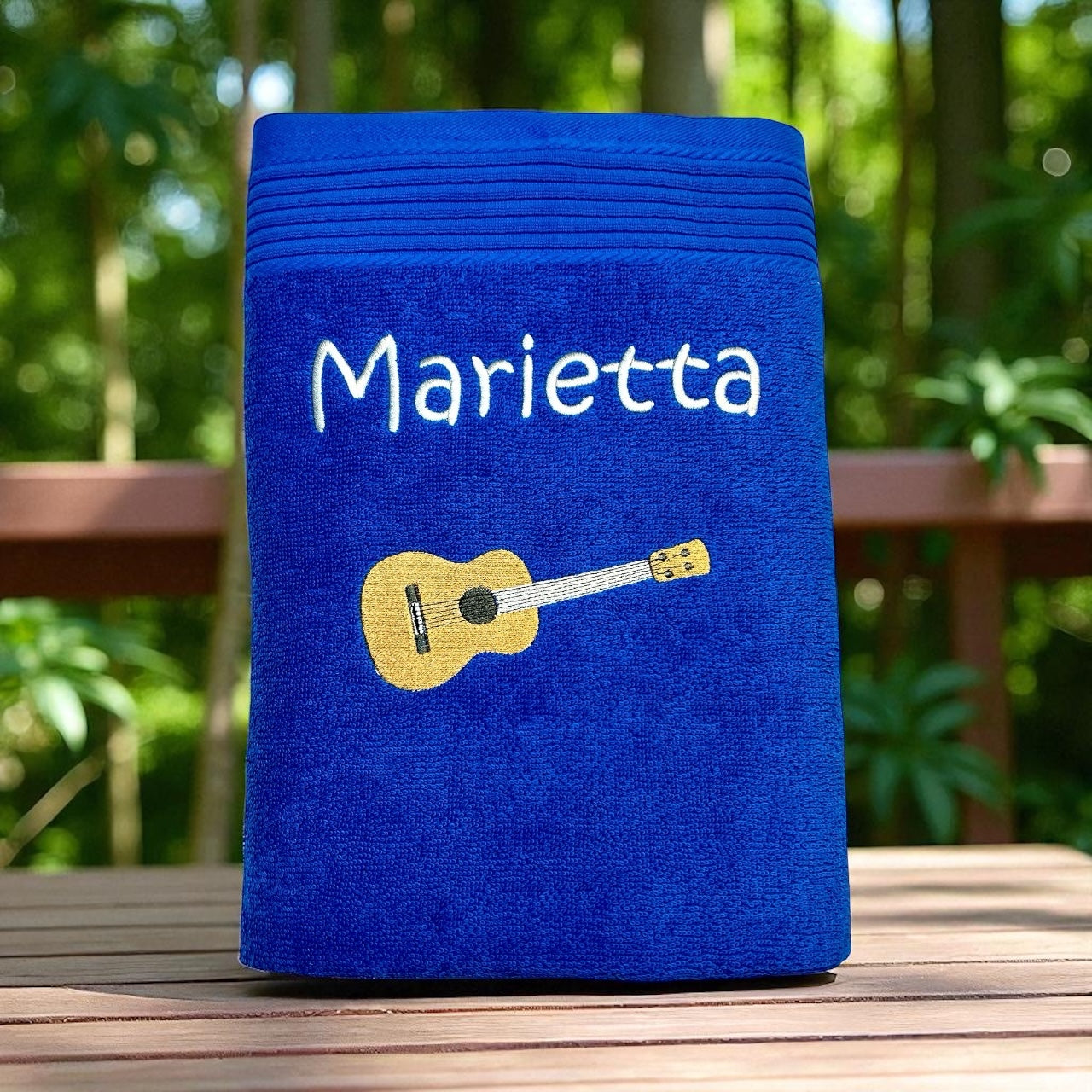 Gitarre Handtuch mit Name, Handtuch, Sauna, Wellness, Duschtuch, Geschenk