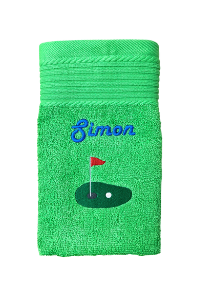 Golf Handtuch mit Name, Handtuch, Sauna, Wellness, Duschtuch, Geschenk