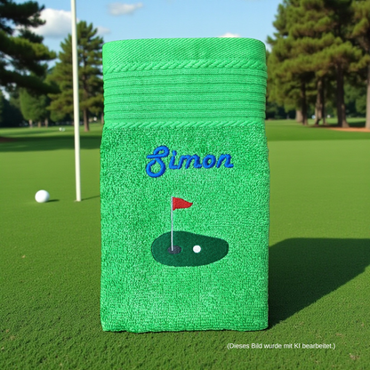 Golf Handtuch mit Name, Handtuch, Sauna, Wellness, Duschtuch, Geschenk