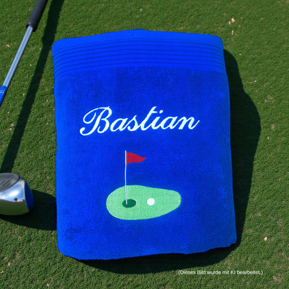 Golf Handtuch mit Name, Handtuch, Sauna, Wellness, Duschtuch, Geschenk