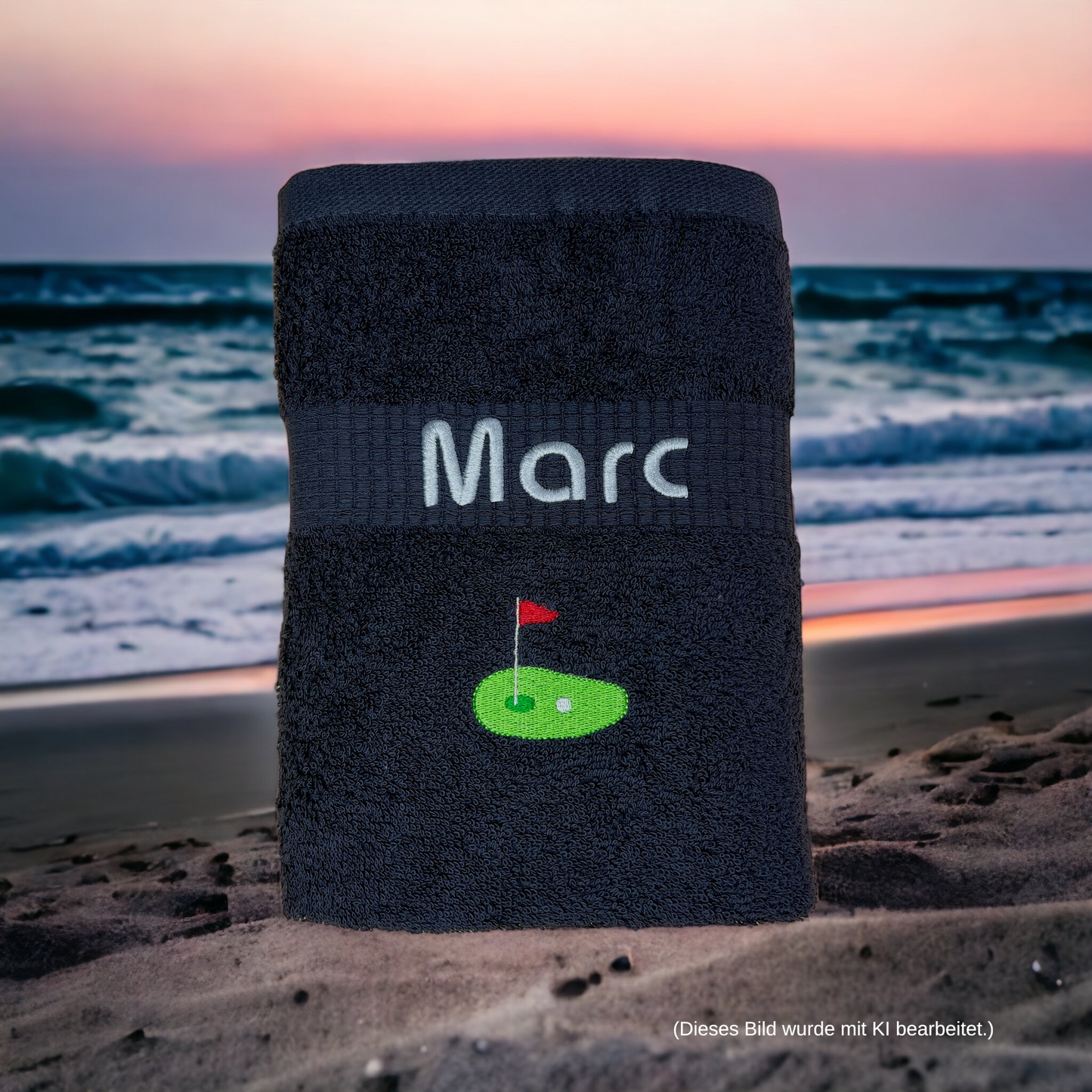 Golf Handtuch mit Name, Handtuch, Sauna, Wellness, Duschtuch, Geschenk
