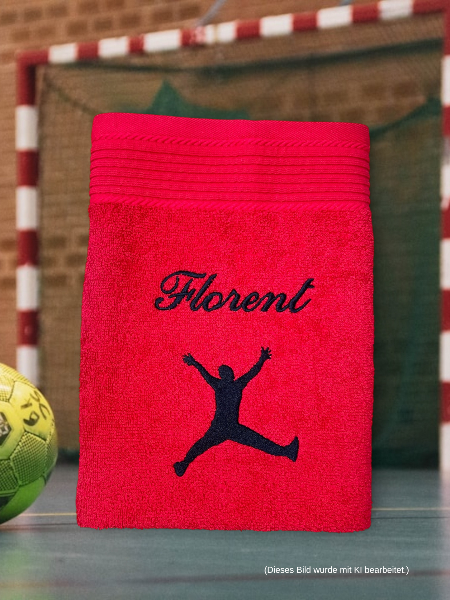 Handball Torwart Handtuch mit Name, Duschtuch, Gästehandtuch, Saunahandtuch, schöne Farben