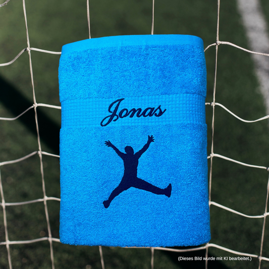 Handball Torwart Handtuch mit Name, Duschtuch, Gästehandtuch, Saunahandtuch, schöne Farben