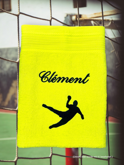 Handballer Handtuch mit Name, Duschtuch, Gästehandtuch, Saunahandtuch, schöne Farben