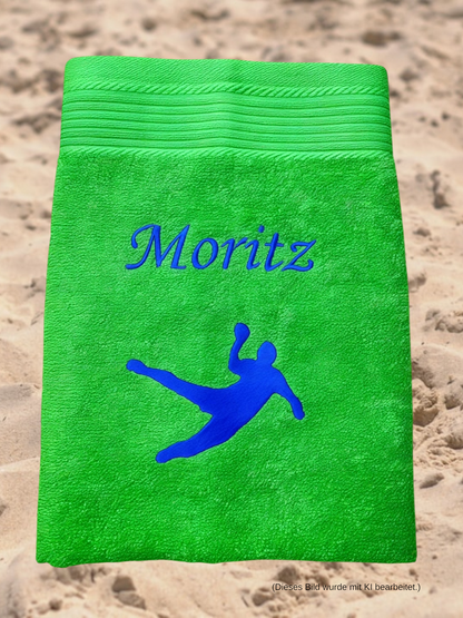 Handballer Handtuch mit Name, Duschtuch, Gästehandtuch, Saunahandtuch, schöne Farben