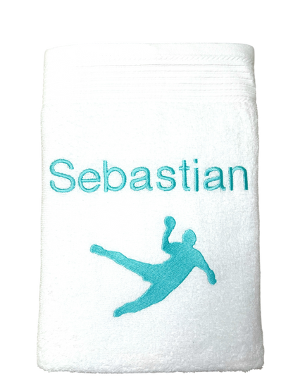 Handballer Handtuch mit Name, Duschtuch, Gästehandtuch, Saunahandtuch, schöne Farben