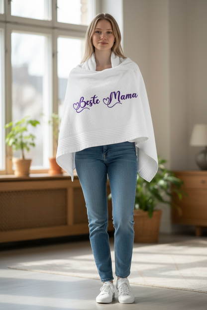 Personalisiertes Handtuch mit Name in geschwungener Handschrift & Herzdetail in 4 Größen