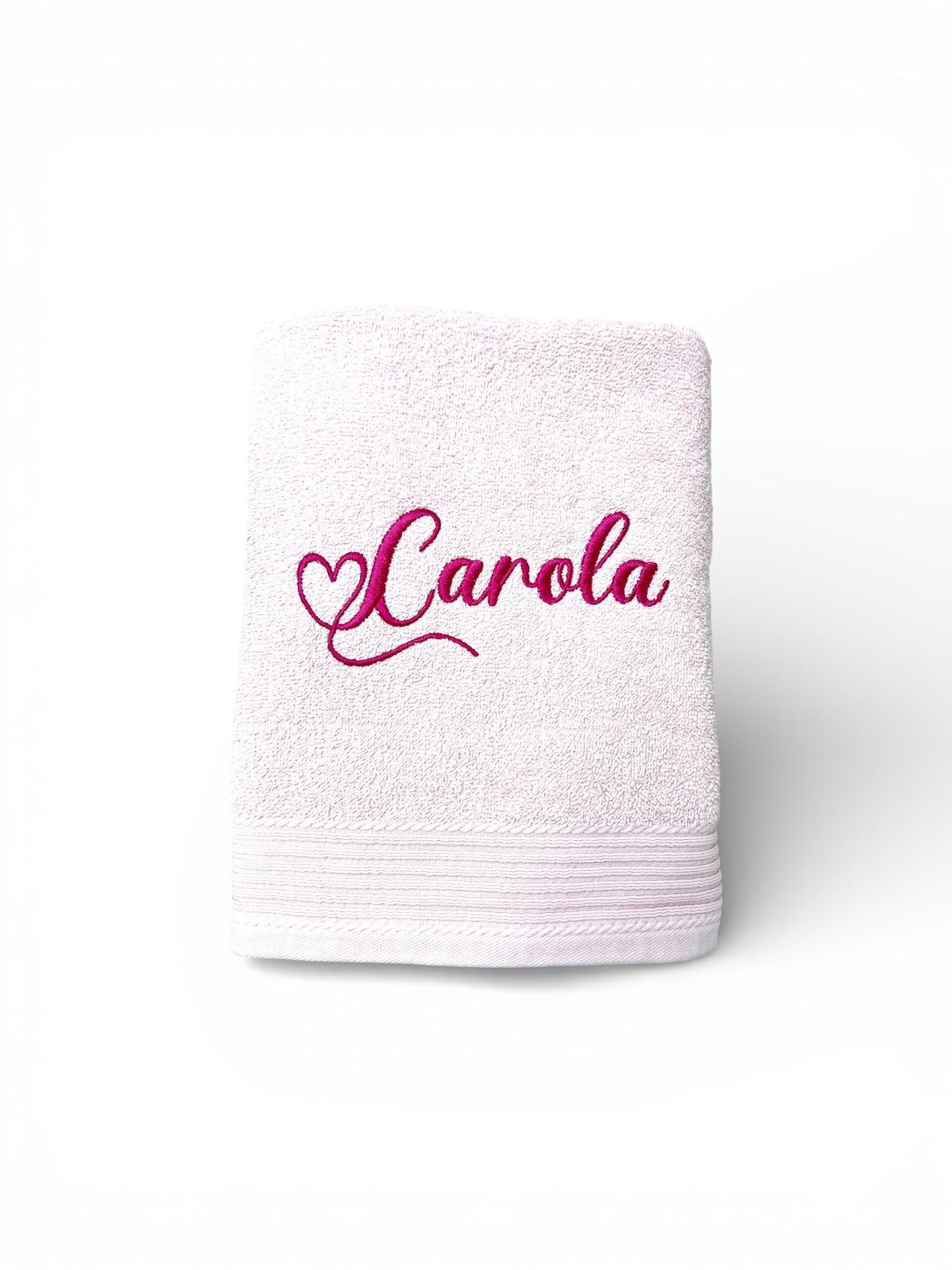 Personalisiertes Handtuch mit Name in geschwungener Handschrift & Herzdetail in 4 Größen