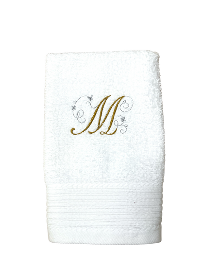 Handtuch mit Ein-Buchstaben-Monogram / Initiale, Handtuch, Sauna, Wellness, Duschtuch, edles Geschenk zu jedem Anlass