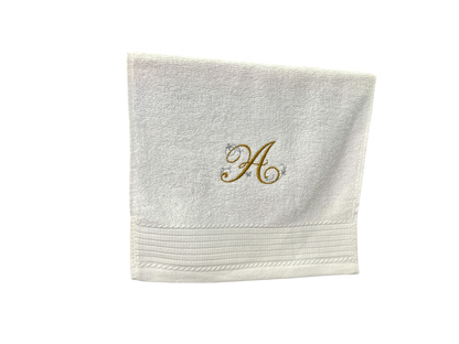 Handtuch mit Ein-Buchstaben-Monogram / Initiale, Handtuch, Sauna, Wellness, Duschtuch, edles Geschenk zu jedem Anlass