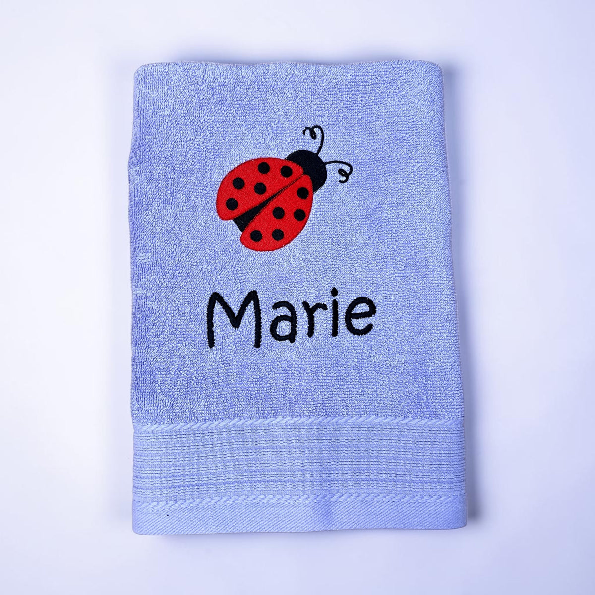 Marienkäfer Handtuch mit Name, Handtuch, Sauna, Wellness, Duschtuch, Geschenk