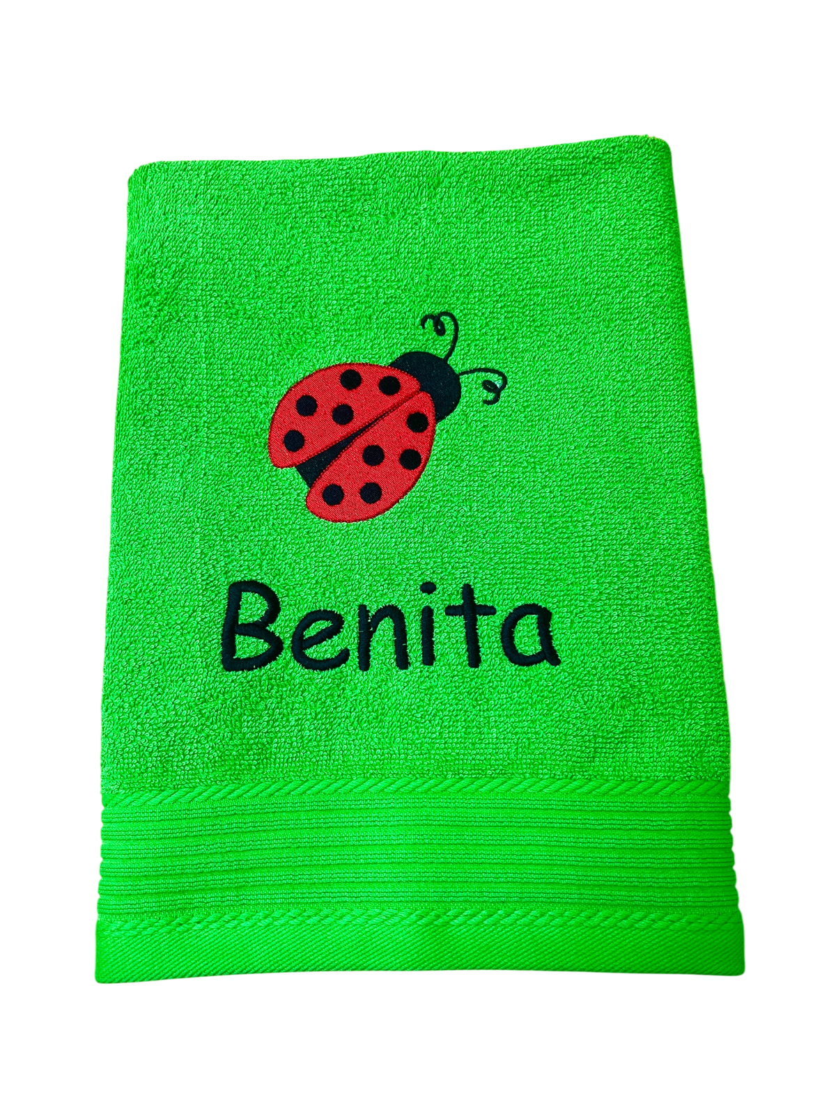 Marienkäfer Handtuch mit Name, Handtuch, Sauna, Wellness, Duschtuch, Geschenk