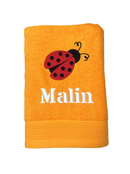 Marienkäfer Handtuch mit Name, Handtuch, Sauna, Wellness, Duschtuch, Geschenk