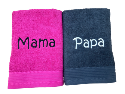 Handtuch mit Namen bestickt 50x100 cm – Personalisiertes Handtuch aus 100% Baumwolle – Namenshandtuch
