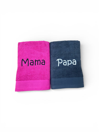 Handtuch mit Namen bestickt 50x100 cm – Personalisiertes Handtuch aus 100% Baumwolle – Namenshandtuch