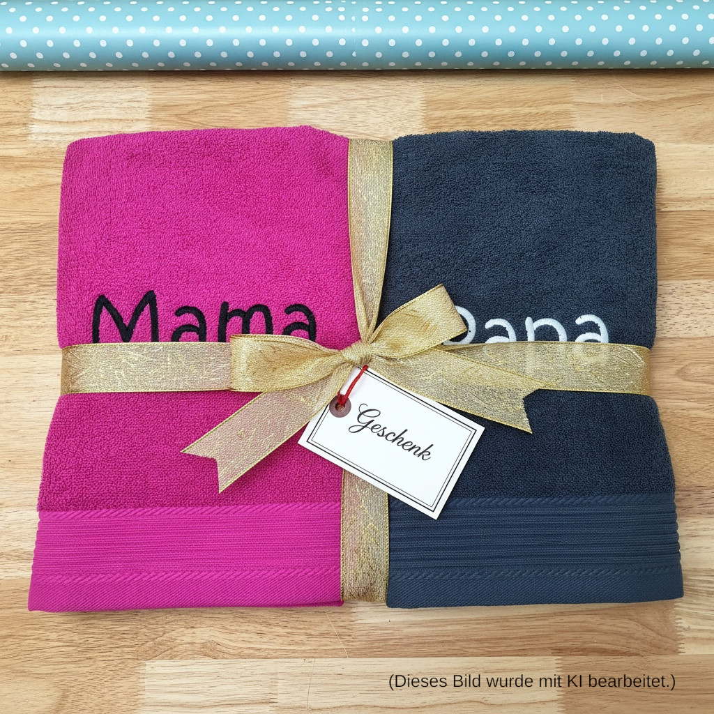 Handtuch mit Namen bestickt 50x100 cm – Personalisiertes Handtuch aus 100% Baumwolle – Namenshandtuch