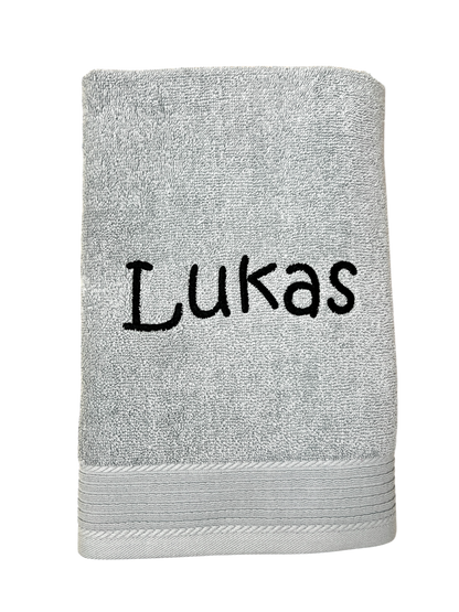 Handtuch mit Namen bestickt 50x100 cm – Personalisiertes Handtuch aus 100% Baumwolle – Namenshandtuch