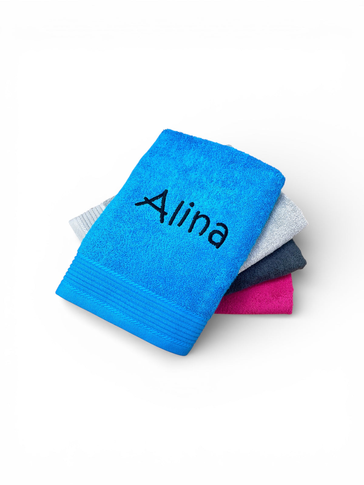 Handtuch mit Namen bestickt 50x100 cm – Personalisiertes Handtuch aus 100% Baumwolle – Namenshandtuch