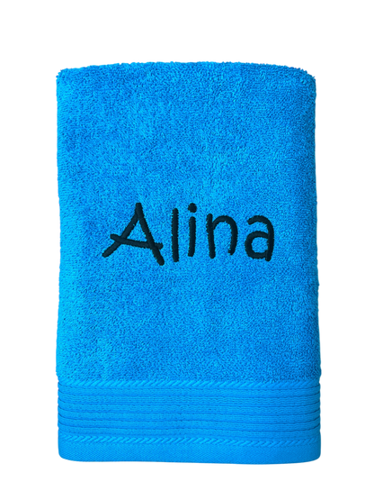 Handtuch mit Namen bestickt 50x100 cm – Personalisiertes Handtuch aus 100% Baumwolle – Namenshandtuch