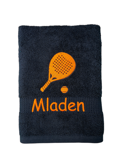 Padleschläger Paddle Handtuch mit Name, Handtuch, Sauna, Wellness, Duschtuch, Geschenk für Sportler